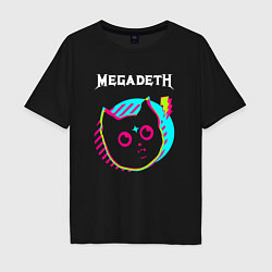 Мужская футболка оверсайз Megadeth rock star cat