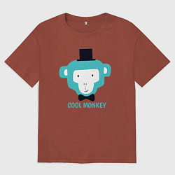 Футболка оверсайз мужская Cool monkey, цвет: кирпичный