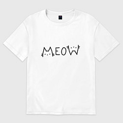 Футболка оверсайз мужская Мяу котики, цвет: белый