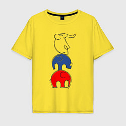 Мужская футболка оверсайз Пирамида из слонов