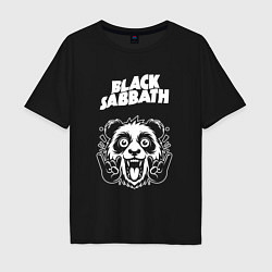 Футболка оверсайз мужская Black Sabbath rock panda, цвет: черный