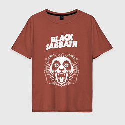 Футболка оверсайз мужская Black Sabbath rock panda, цвет: кирпичный