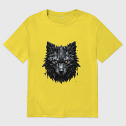Футболка оверсайз мужская Графитовый волк, цвет: желтый