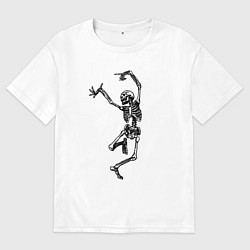 Мужская футболка оверсайз Танцующий скелет веселится