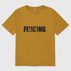 Мужская футболка оверсайз Фехтование арт