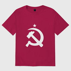 Мужская футболка оверсайз Белый серп и молот