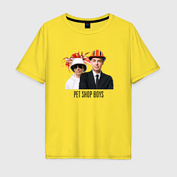 Футболка оверсайз мужская Pet Shop Boys - synthpop from england, цвет: желтый