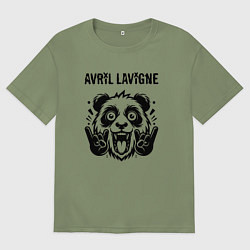 Футболка оверсайз мужская Avril Lavigne - rock panda, цвет: авокадо