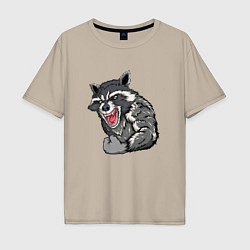 Футболка оверсайз мужская Raccoon, цвет: миндальный