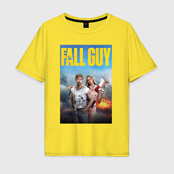 Футболка оверсайз мужская Ryan Gosling and Emily Blunt the fall guy, цвет: желтый