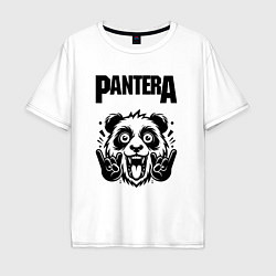 Футболка оверсайз мужская Pantera - rock panda, цвет: белый