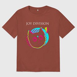Мужская футболка оверсайз Joy Division rock star cat