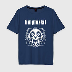 Футболка оверсайз мужская Limp Bizkit rock panda, цвет: тёмно-синий