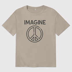 Футболка оверсайз мужская Peace imagine, цвет: миндальный