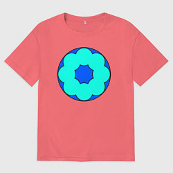 Мужская футболка оверсайз Цветочный орнамент из окружностей