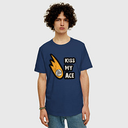 Футболка оверсайз мужская Kiss my ace volleyball, цвет: тёмно-синий — фото 2
