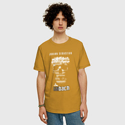 Футболка оверсайз мужская Laibach - Skull, цвет: горчичный — фото 2