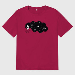 Мужская футболка оверсайз Космос в волосах