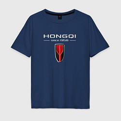 Мужская футболка оверсайз Hongqi - logo