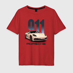 Мужская футболка оверсайз Немецкий спортивный автомобиль Порше 911