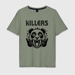 Футболка оверсайз мужская The Killers - rock panda, цвет: авокадо