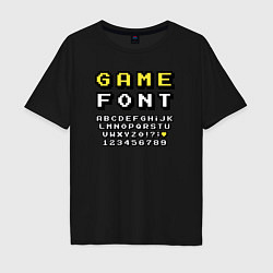 Мужская футболка оверсайз Game font