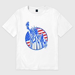 Футболка оверсайз мужская USA statue of liberty, цвет: белый