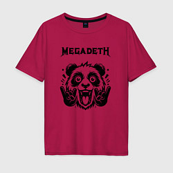 Футболка оверсайз мужская Megadeth - rock panda, цвет: маджента