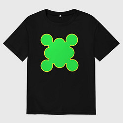 Футболка оверсайз мужская Салатовая фигура с контуром, цвет: черный