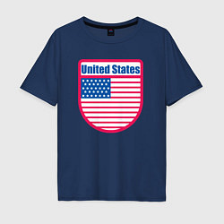 Футболка оверсайз мужская United States, цвет: тёмно-синий
