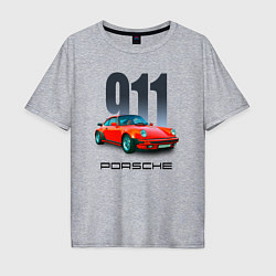 Мужская футболка оверсайз Porsche 911 спортивный немецкий автомобиль