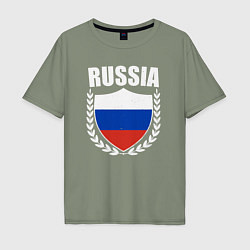 Мужская футболка оверсайз Russian flag