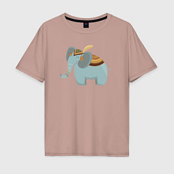 Мужская футболка оверсайз Cute elephant