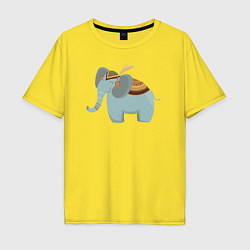 Футболка оверсайз мужская Cute elephant, цвет: желтый