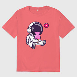Мужская футболка оверсайз Космонавт и мороженое