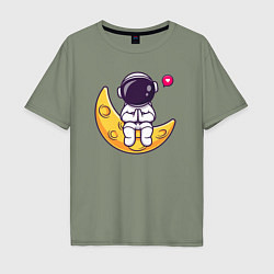 Мужская футболка оверсайз Луна и астронавт