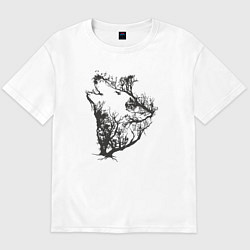 Мужская футболка оверсайз Свободный волк