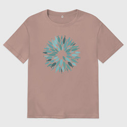 Футболка оверсайз мужская Рыбный круг, цвет: пыльно-розовый