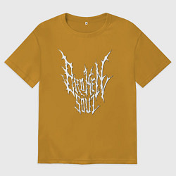 Футболка оверсайз мужская Broken Soul, цвет: горчичный