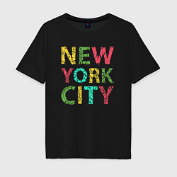 Футболка оверсайз мужская New York city colors, цвет: черный