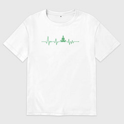 Футболка оверсайз мужская Пульс йоги, цвет: белый