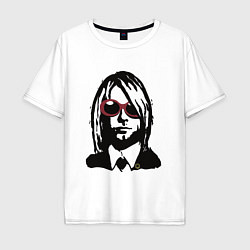 Футболка оверсайз мужская Kurt Cobain Nirvana portrait, цвет: белый
