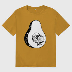 Мужская футболка оверсайз Космонавт и авокадо