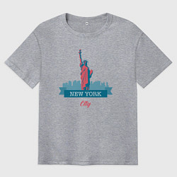 Мужская футболка оверсайз Статуя Свободы в Нью-Йорке