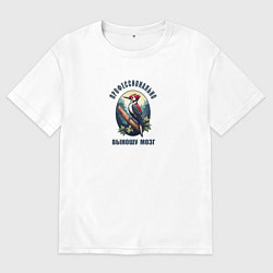 Мужская футболка оверсайз Дятел на ветке