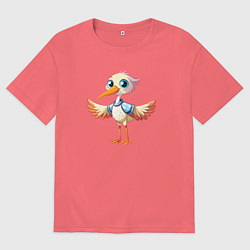 Мужская футболка оверсайз Маленький аистёнок