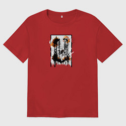 Мужская футболка оверсайз Осенний велопробег