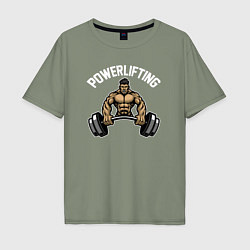 Футболка оверсайз мужская Powerlifting gym, цвет: авокадо