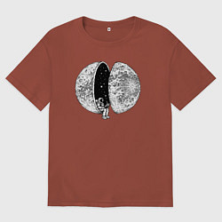 Футболка оверсайз мужская Планета космоса, цвет: кирпичный