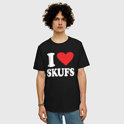 Футболка оверсайз мужская I love - skufs, цвет: черный — фото 2